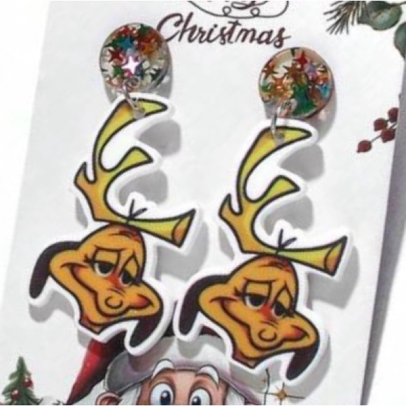 Max Christmas Acrylic Earrings - Picture 4 of 4